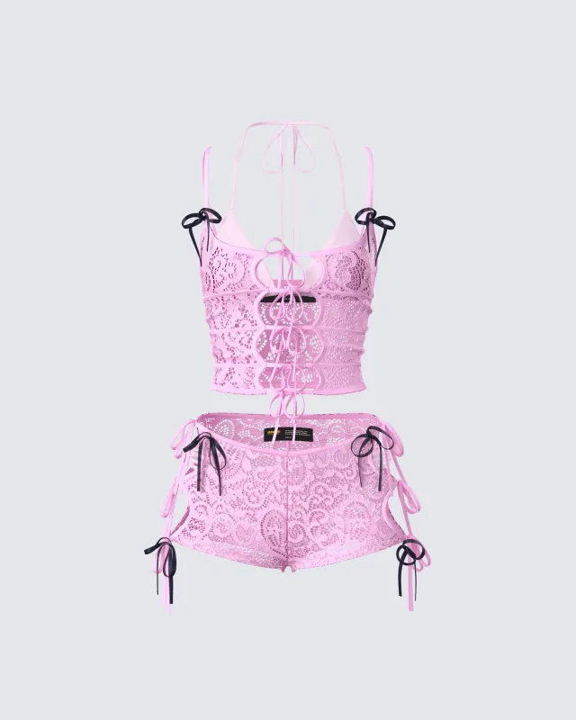 Halsey Pink Lace Set sold by Finesse