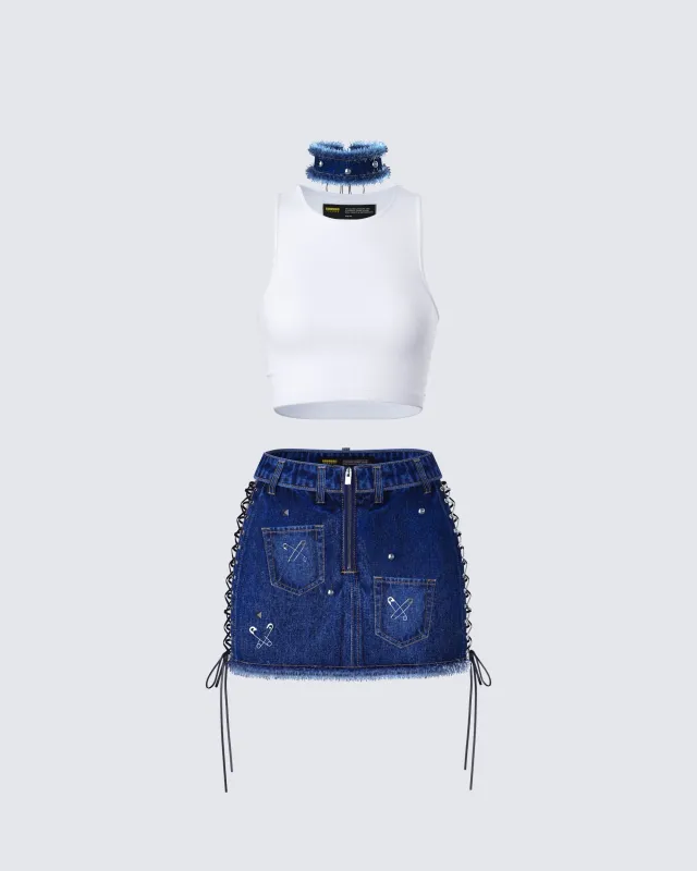 Maja Blue Denim Set sold by Finesse