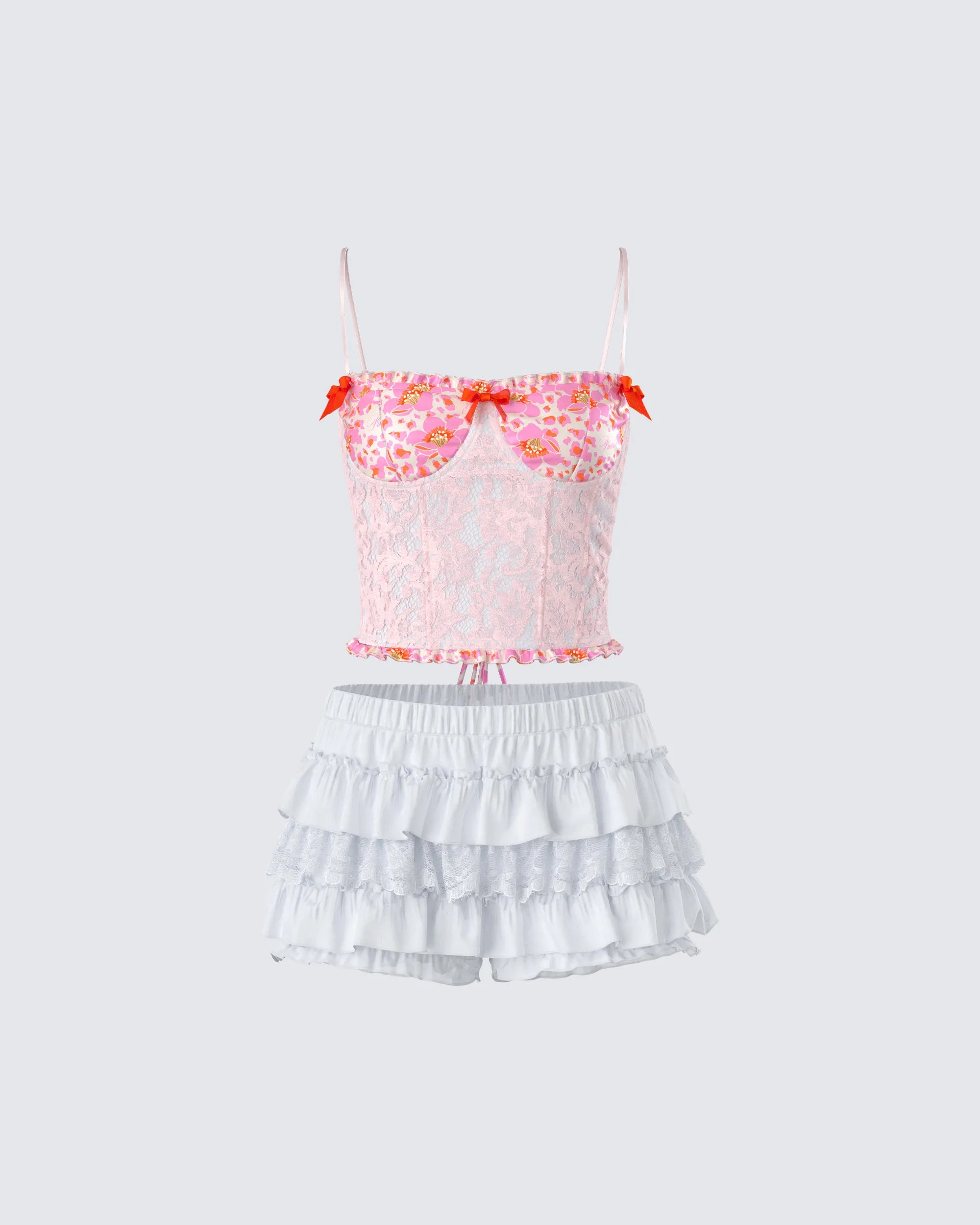 Ana Ruffle & Lace Set sold by Finesse