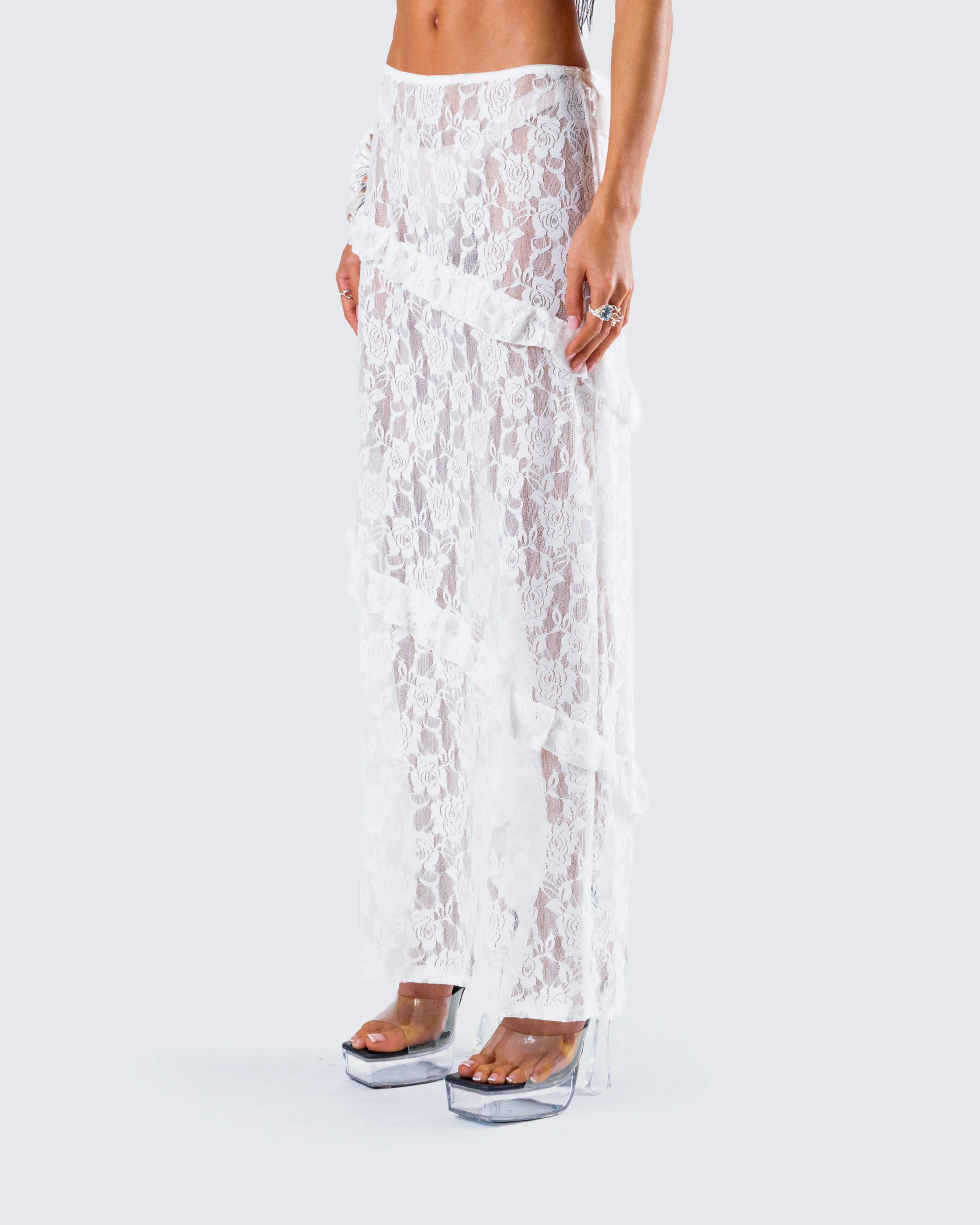 Denise White Lace Maxi Skirt sold by Finesse product image thumbnail 5