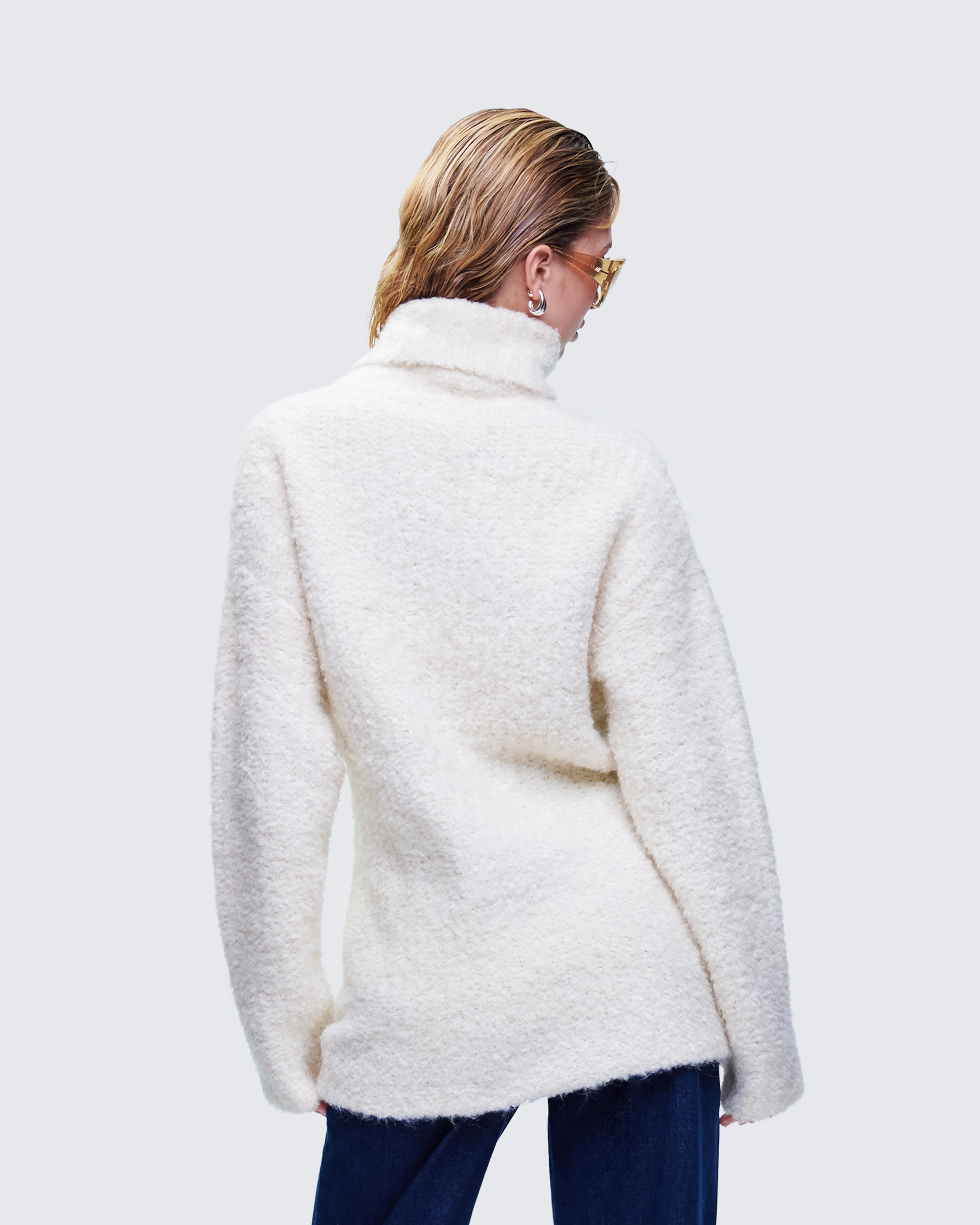 Dorinda Cream Oversized Turtleneck Sweater sold by Finesse product image thumbnail 4