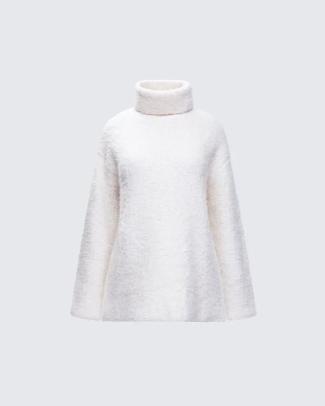 Dorinda Cream Oversized Turtleneck Sweater sold by Finesse