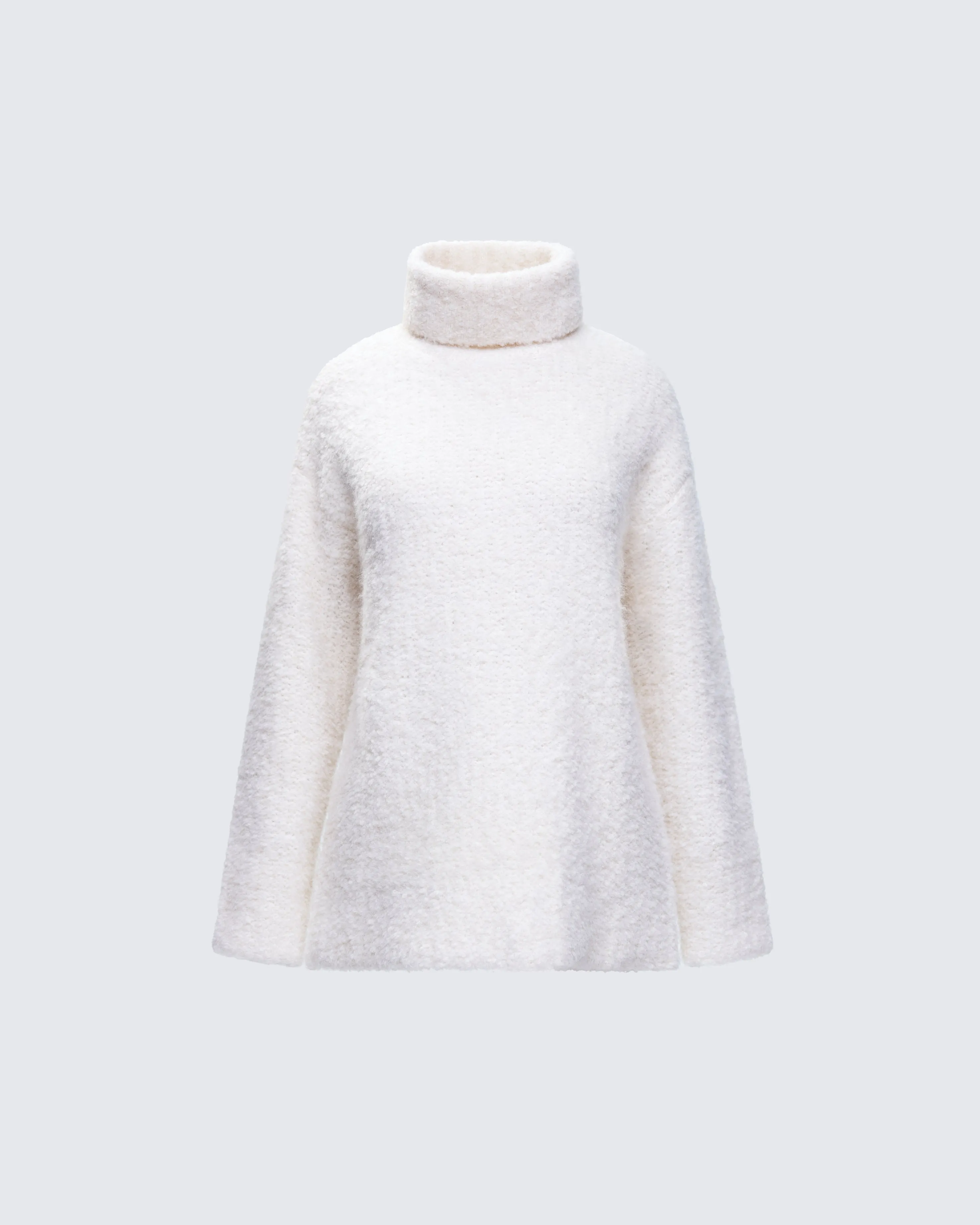 Dorinda Cream Oversized Turtleneck Sweater sold by Finesse