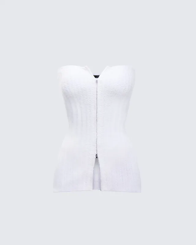 Kinsey Ivory Sweater Knit Tube Top sold by Finesse