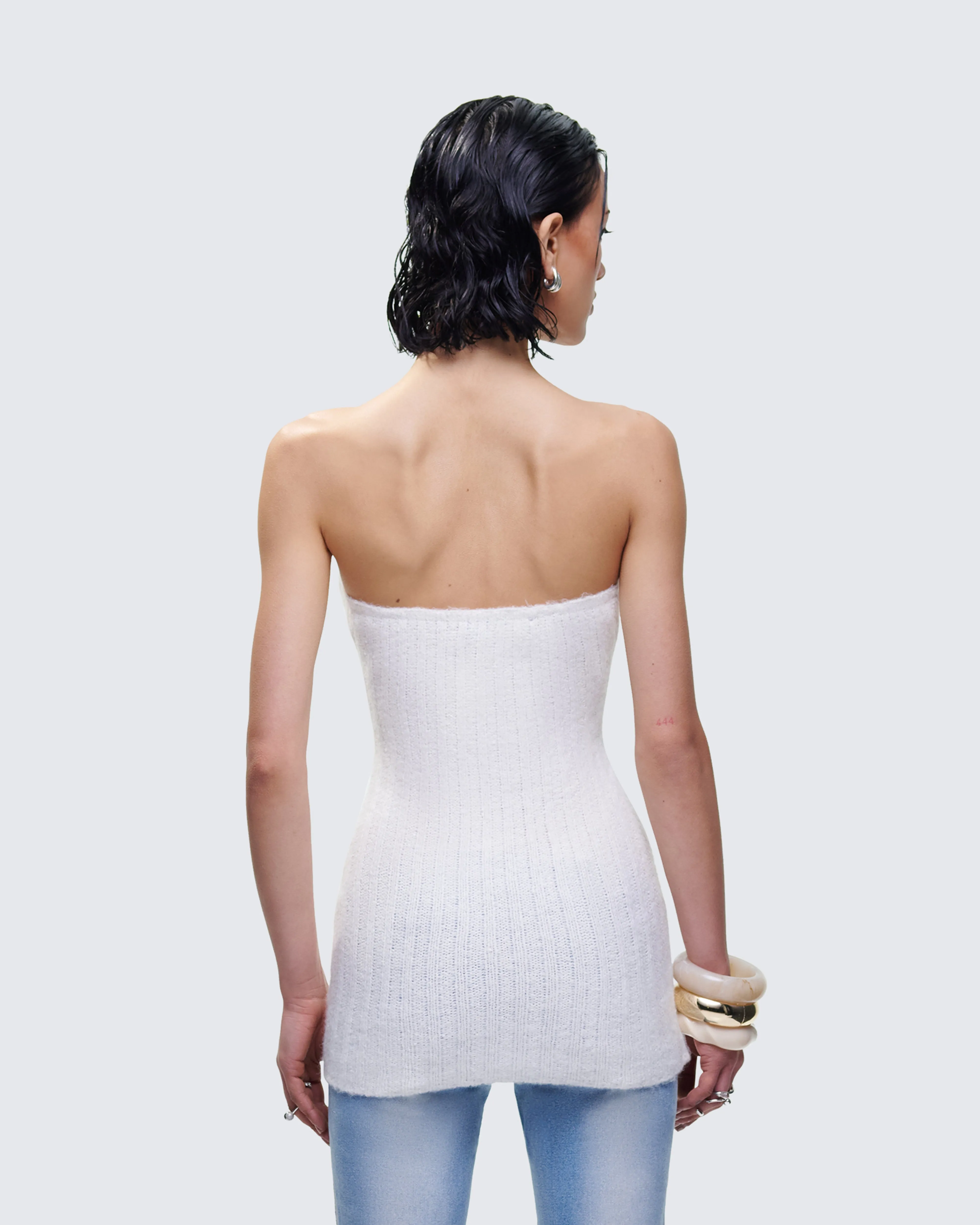 Kinsey Ivory Sweater Knit Tube Top sold by Finesse product image thumbnail 4