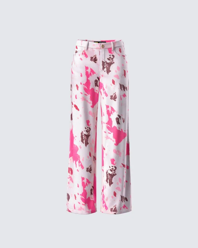 Nadezhda Multi Pink Denim Rivet Detail Pant sold by Finesse