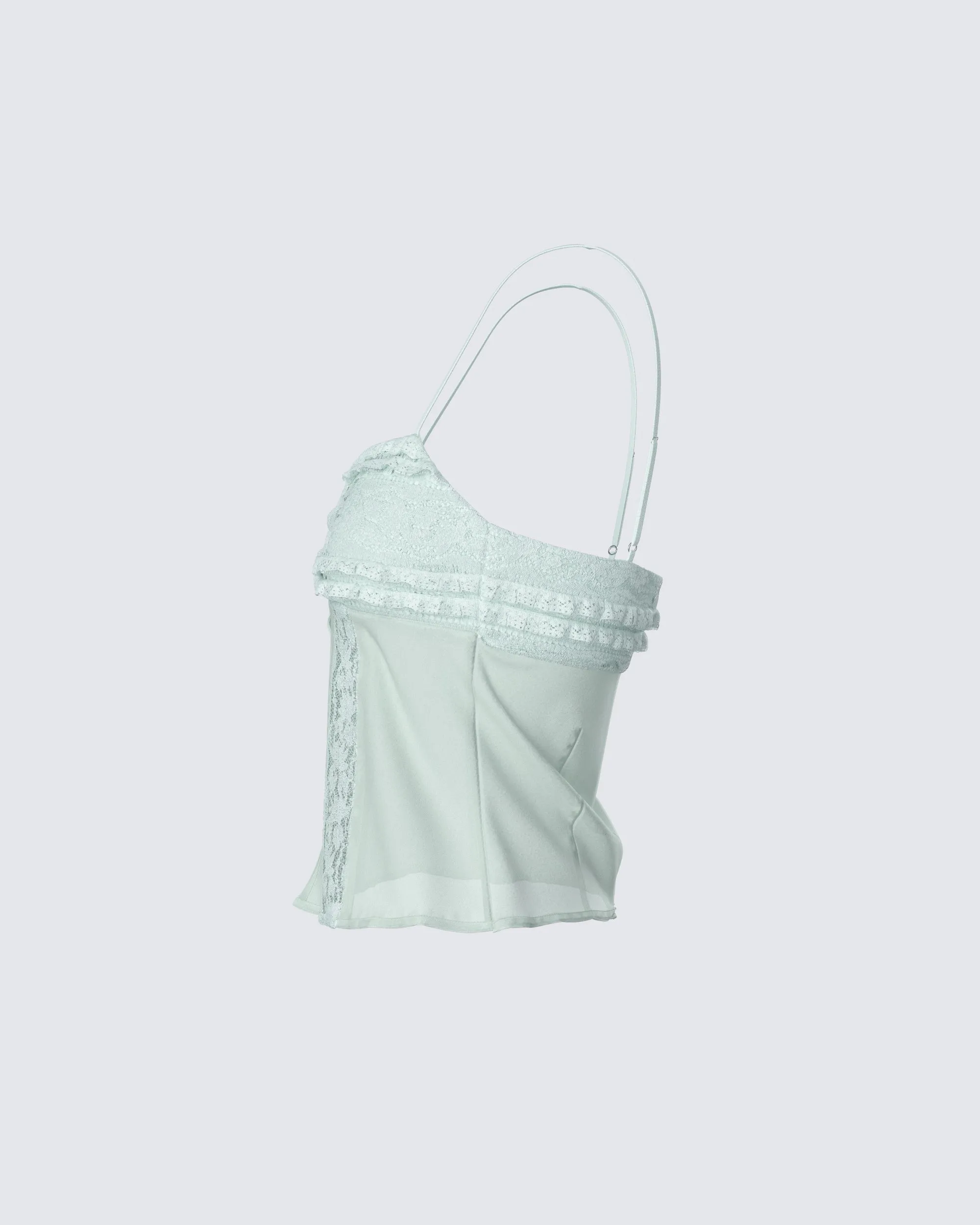 Ursuline Sage Ruffle Trim Cami Top sold by Finesse product image thumbnail 2