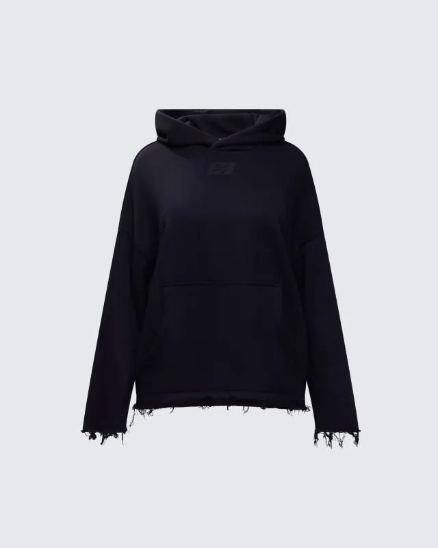 Aaralyn Black Distressed Hoodie sold by Finesse