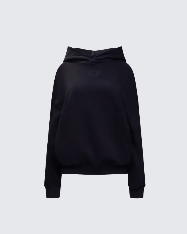 Azariah Black Oversized Hoodie Top made by Finesse
