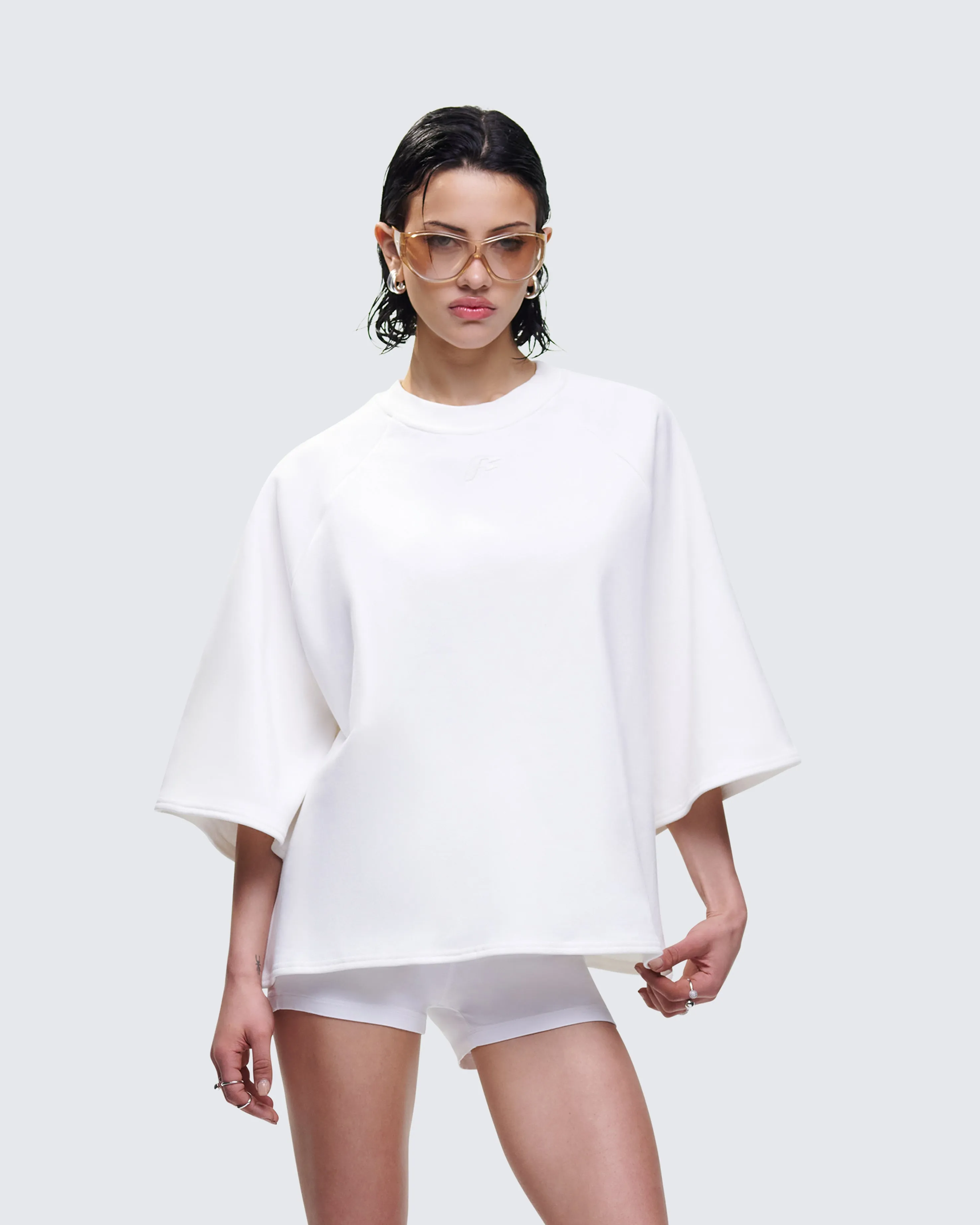 Mabelle White Oversized Raglan Top sold by Finesse product image thumbnail 3