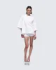 Mabelle White Oversized Raglan Top sold by Finesse