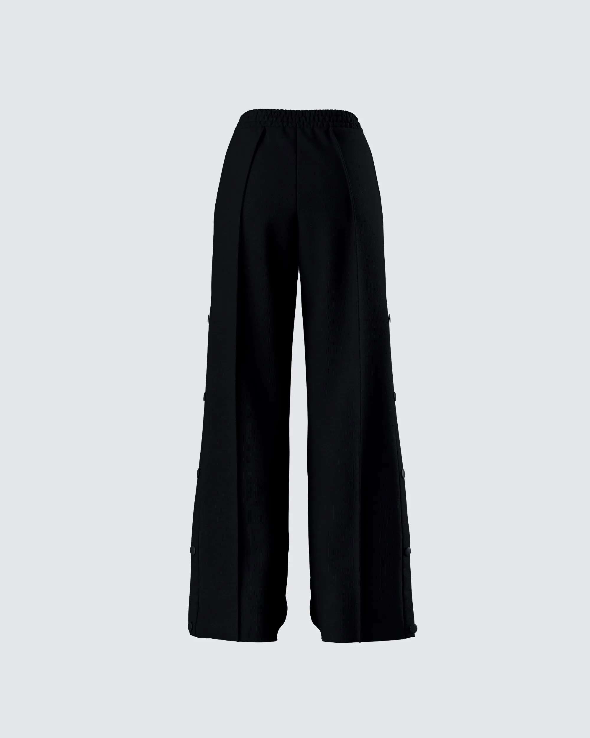 Saige Black Popper Detail Loose Sweatpant sold by Finesse product image thumbnail 3