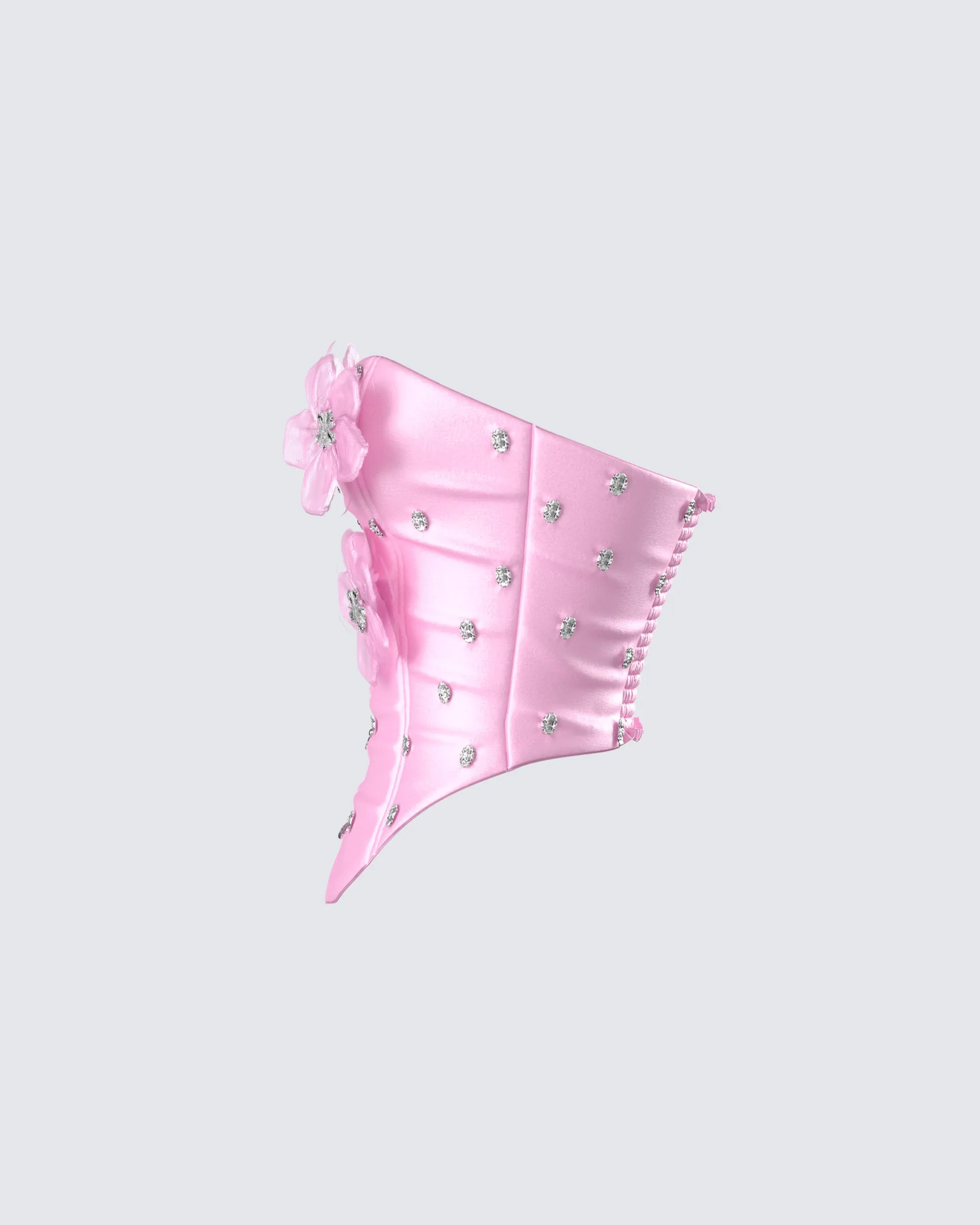 Roselle Pink Rhinestone Corset Top sold by Finesse product image thumbnail 2