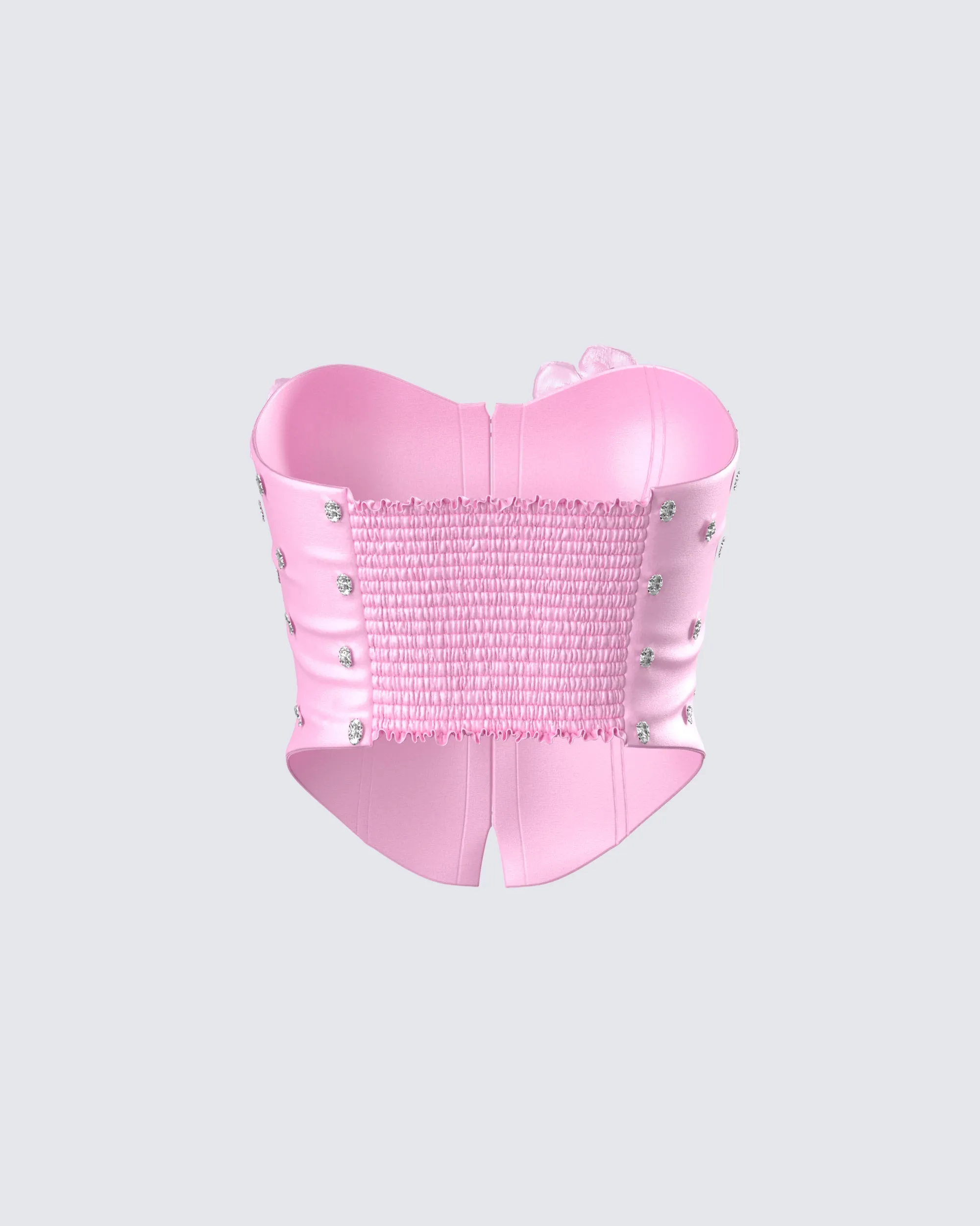 Roselle Pink Rhinestone Corset Top sold by Finesse product image thumbnail 3