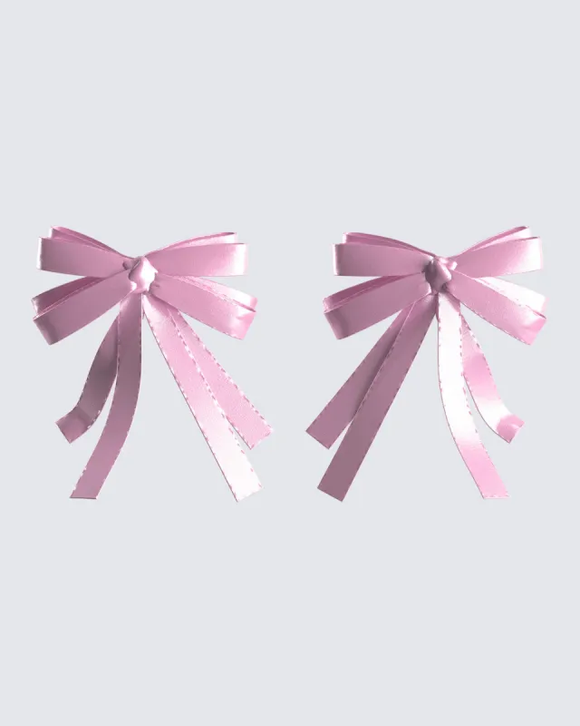 Felicity Pink Satin Bow Ties sold by Finesse