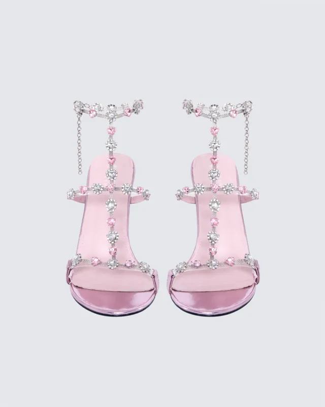 Nikki Pink Jewel Stiletto Heel sold by Finesse