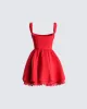 Brit Red Poplin Mini Dress sold by Finesse