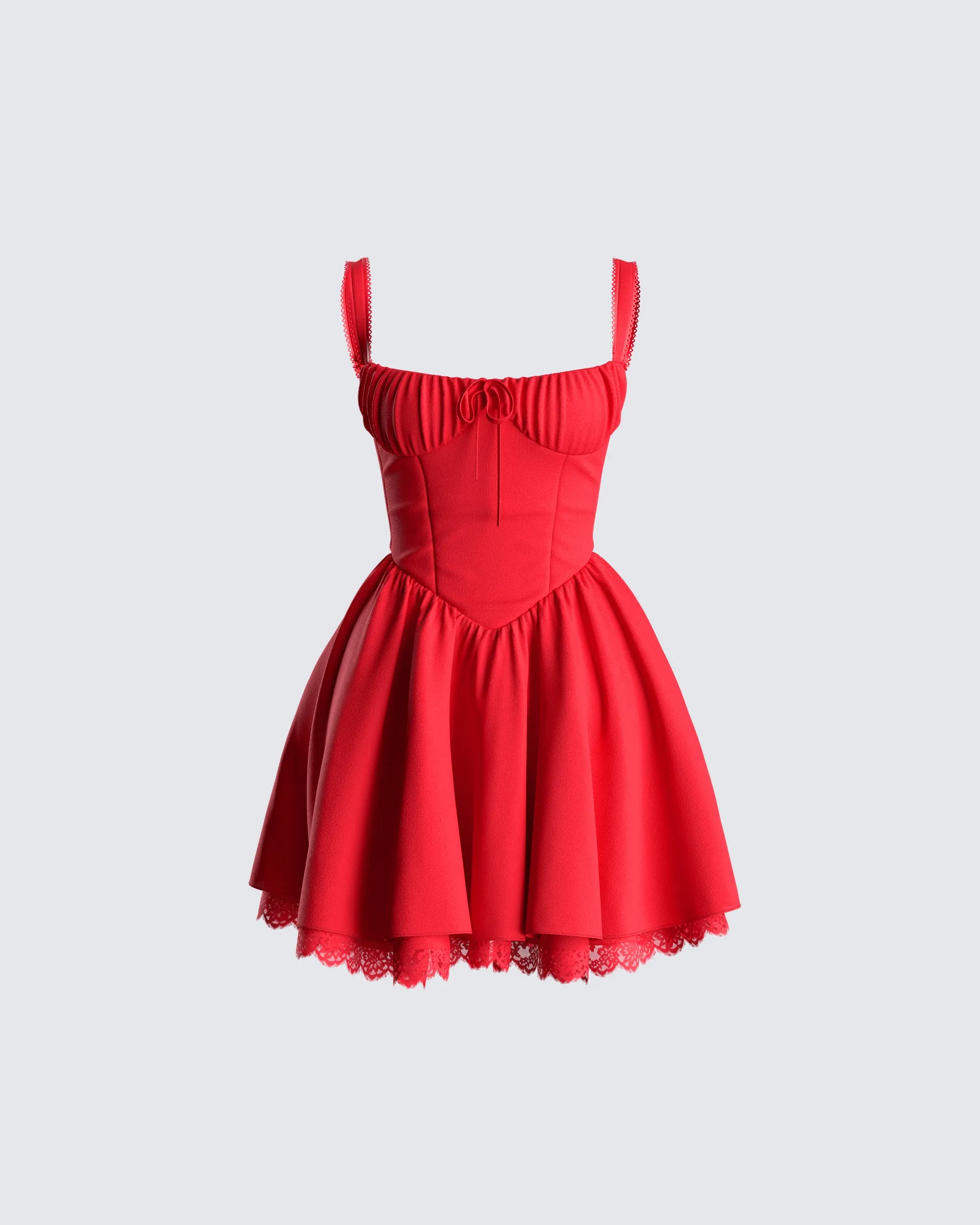 Brit Red Poplin Mini Dress sold by Finesse