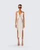 Jing Ivory Crochet Knit Midi Dress sold by Finesse