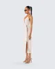 Jing Ivory Crochet Knit Midi Dress sold by Finesse