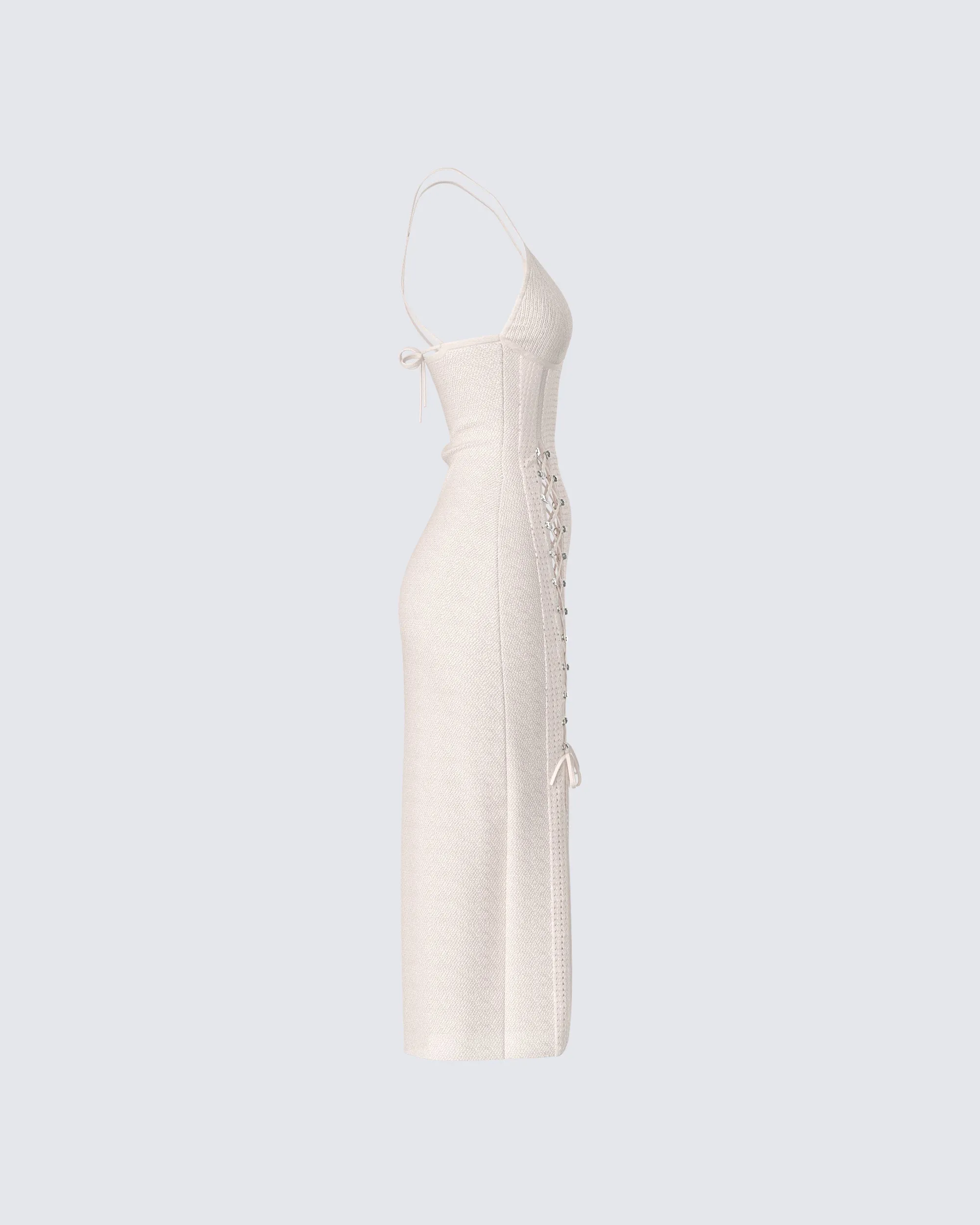 Jing Ivory Crochet Knit Midi Dress sold by Finesse product image thumbnail 2
