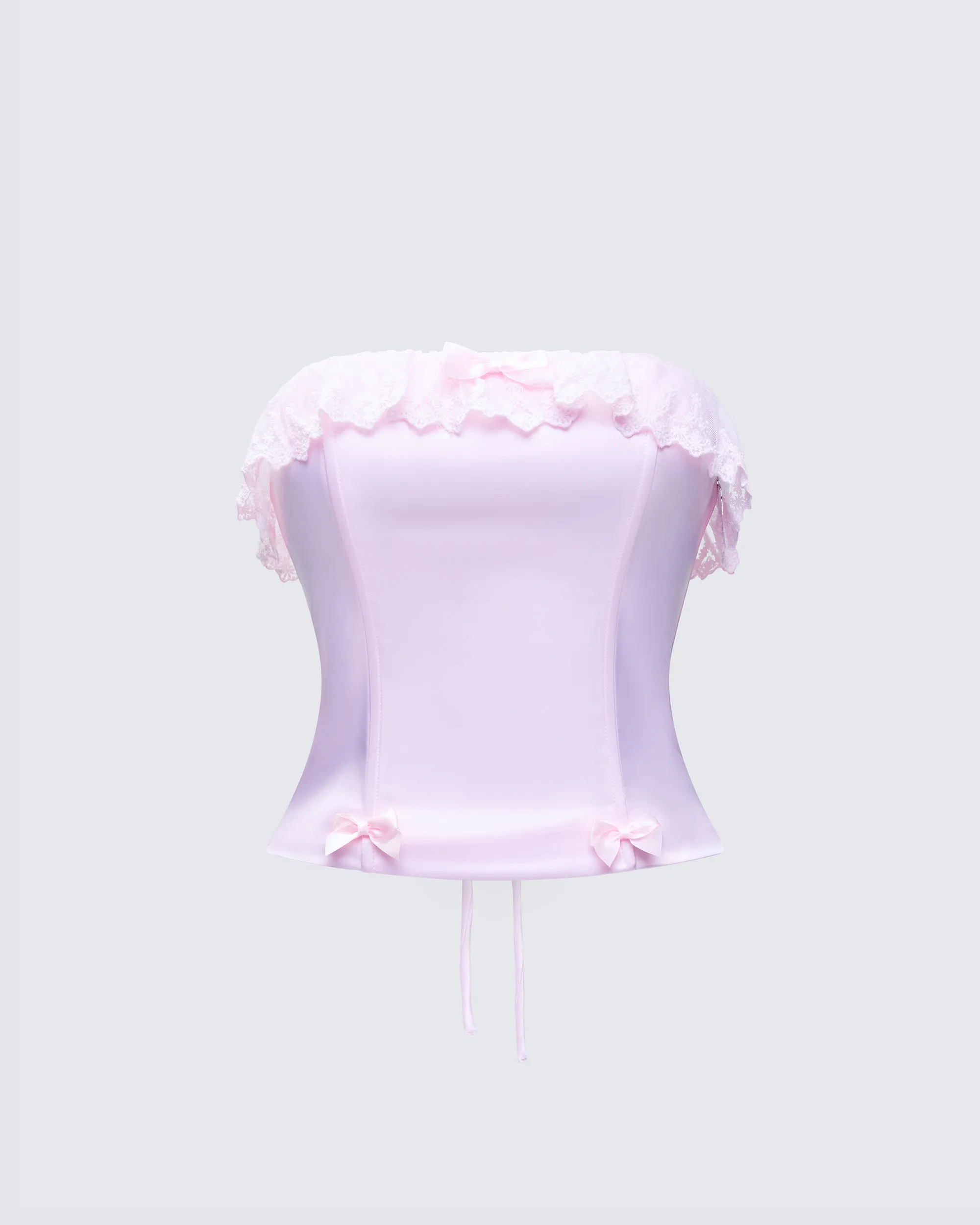 Maris Pink Satin Corset Top sold by Finesse