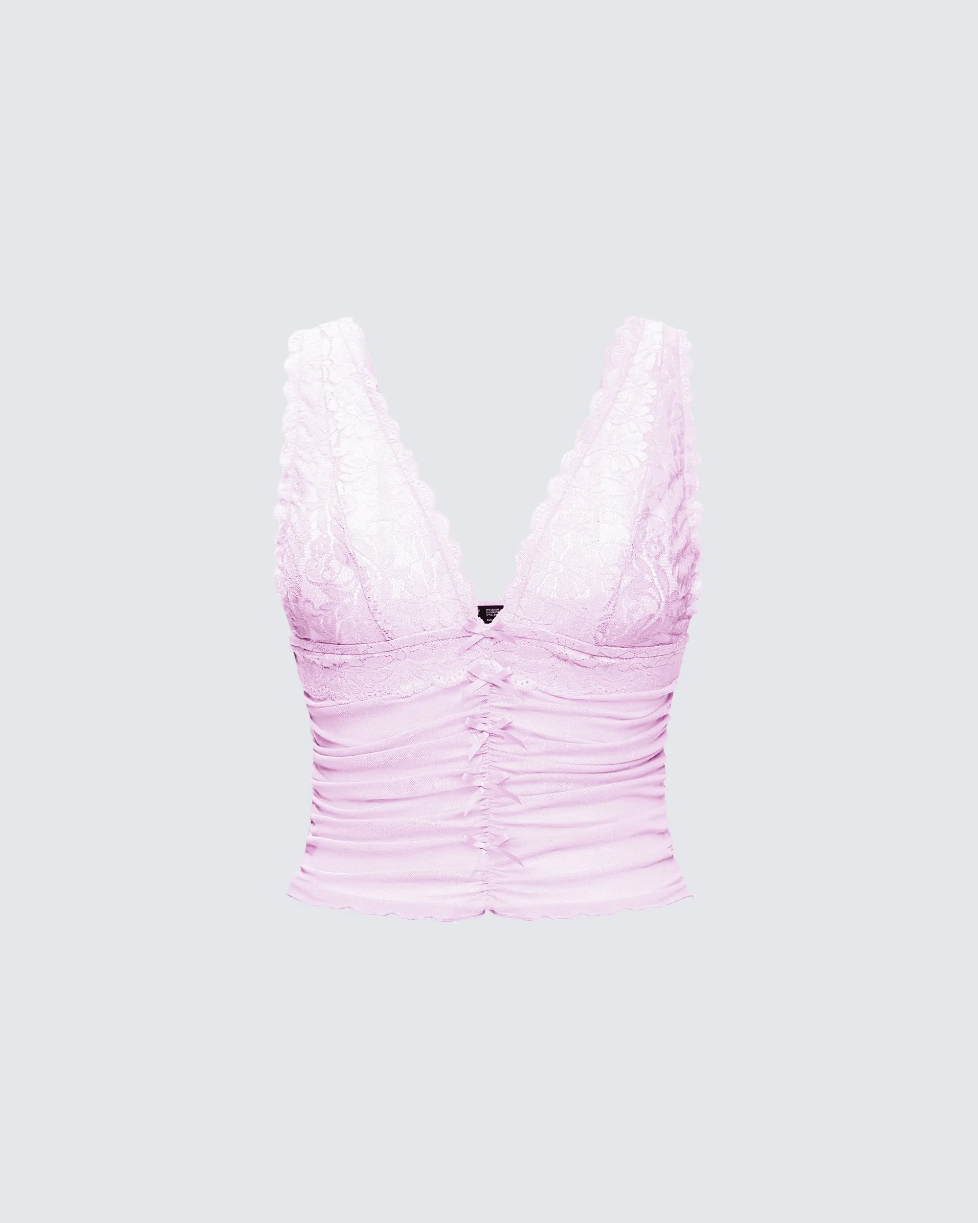 Hyacinth Pink Floral Bow Detail Top sold by Finesse