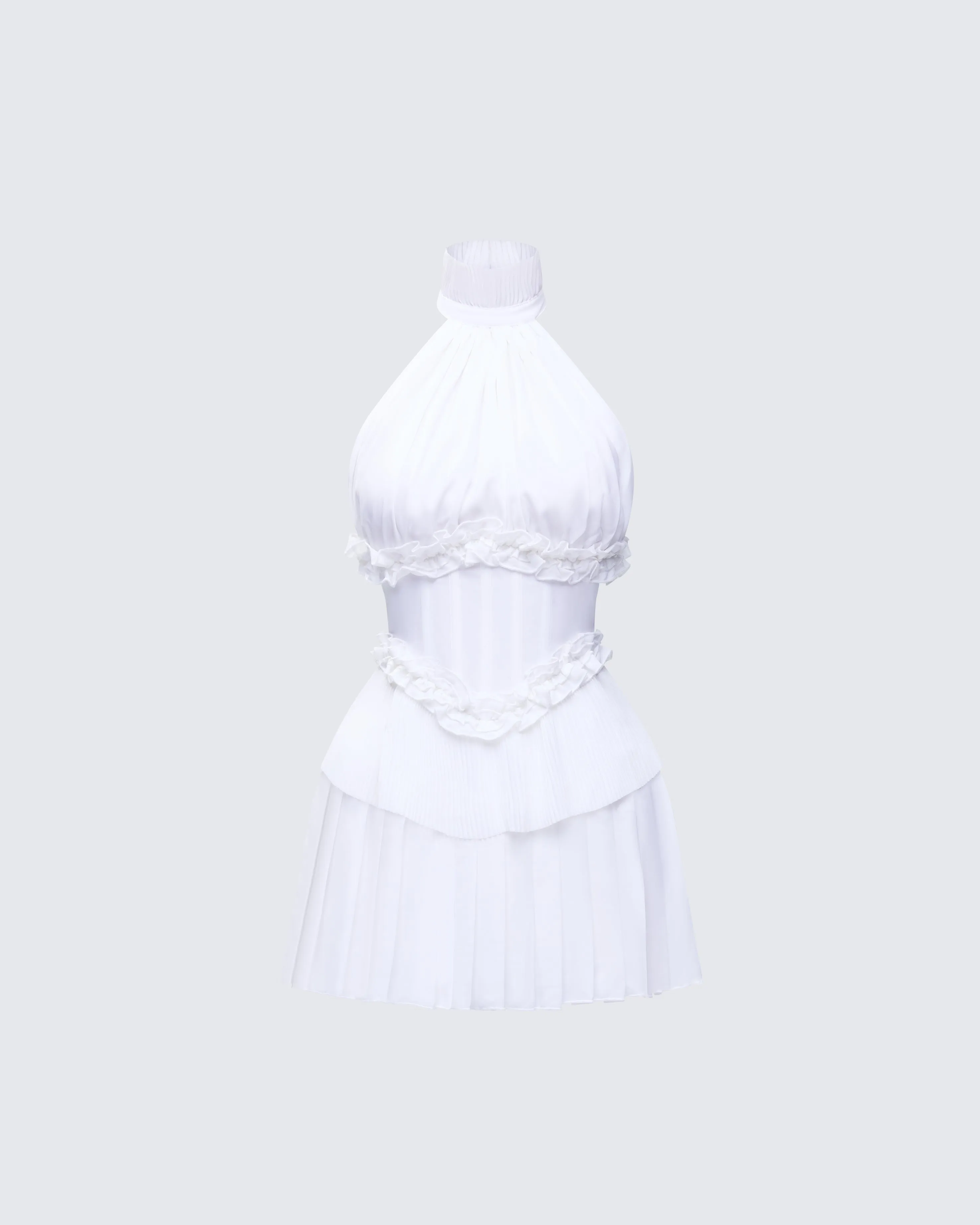 Anabeth Ivory Pleated Mini Dress sold by Finesse