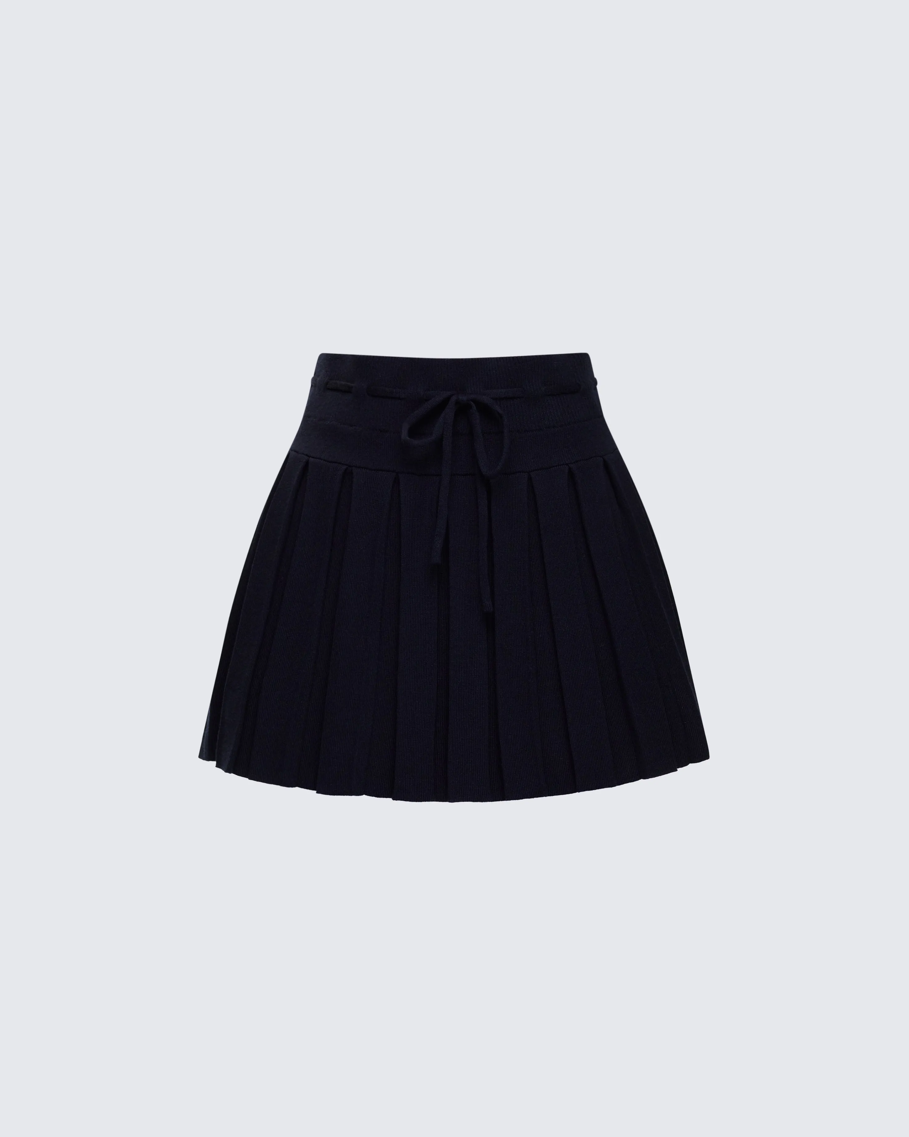 Lucien Black Ribbon Path Knitted Pleated Skirt sold by Finesse