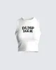 Larkyn White Rib Graphic Tank Top sold by Finesse