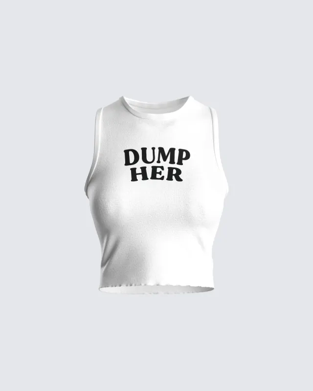 Larkyn White Rib Graphic Tank Top sold by Finesse