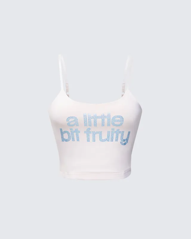 Soleia Ivory Rhinestone Slogan Cami Top sold by Finesse