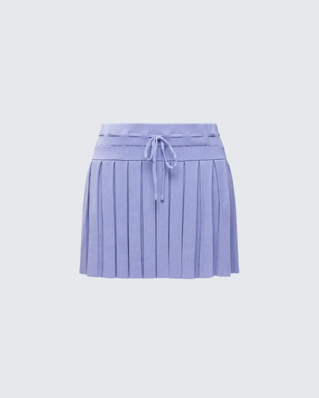 Lucien Blue Ribbon Path Knitted Pleated Skirt sold by Finesse