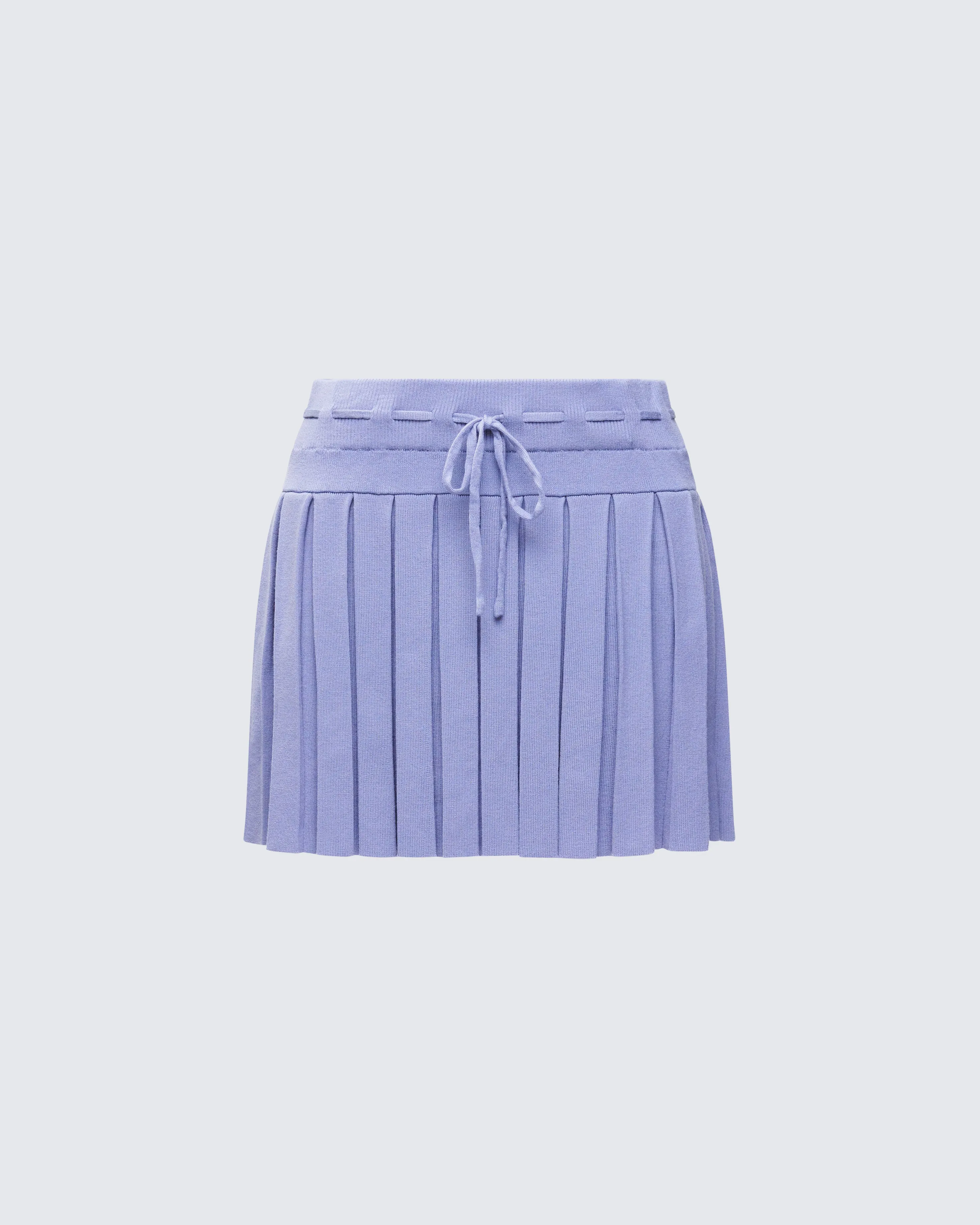 Lucien Blue Ribbon Path Knitted Pleated Skirt sold by Finesse