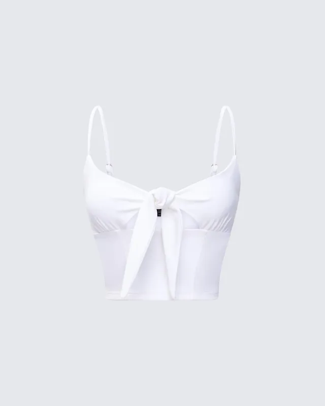 Wilmer White Tie Front Cami Top sold by Finesse