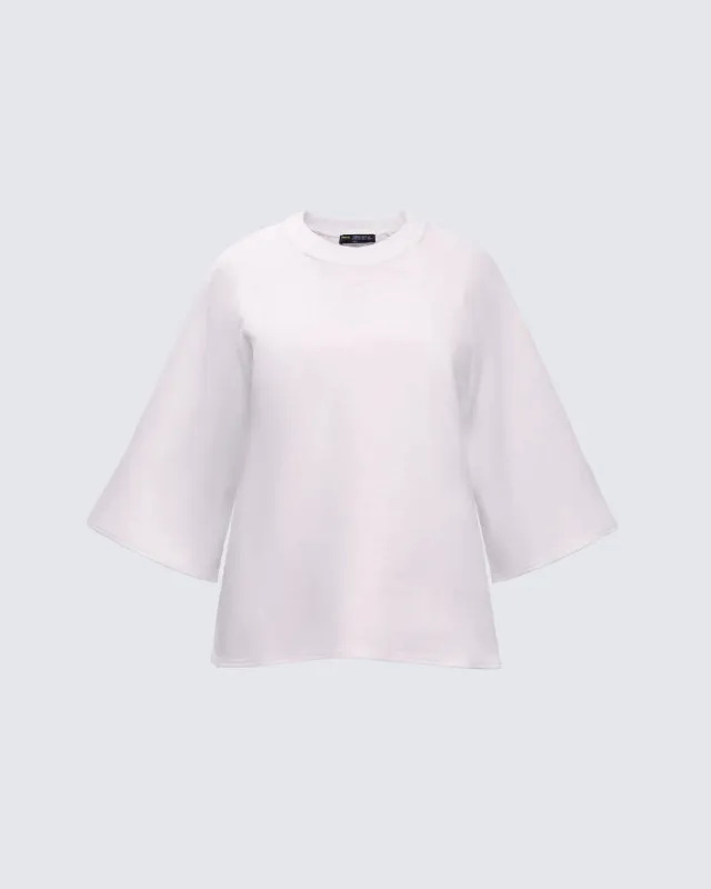 Mabelle Ivory Oversized Raglan Top made by Finesse