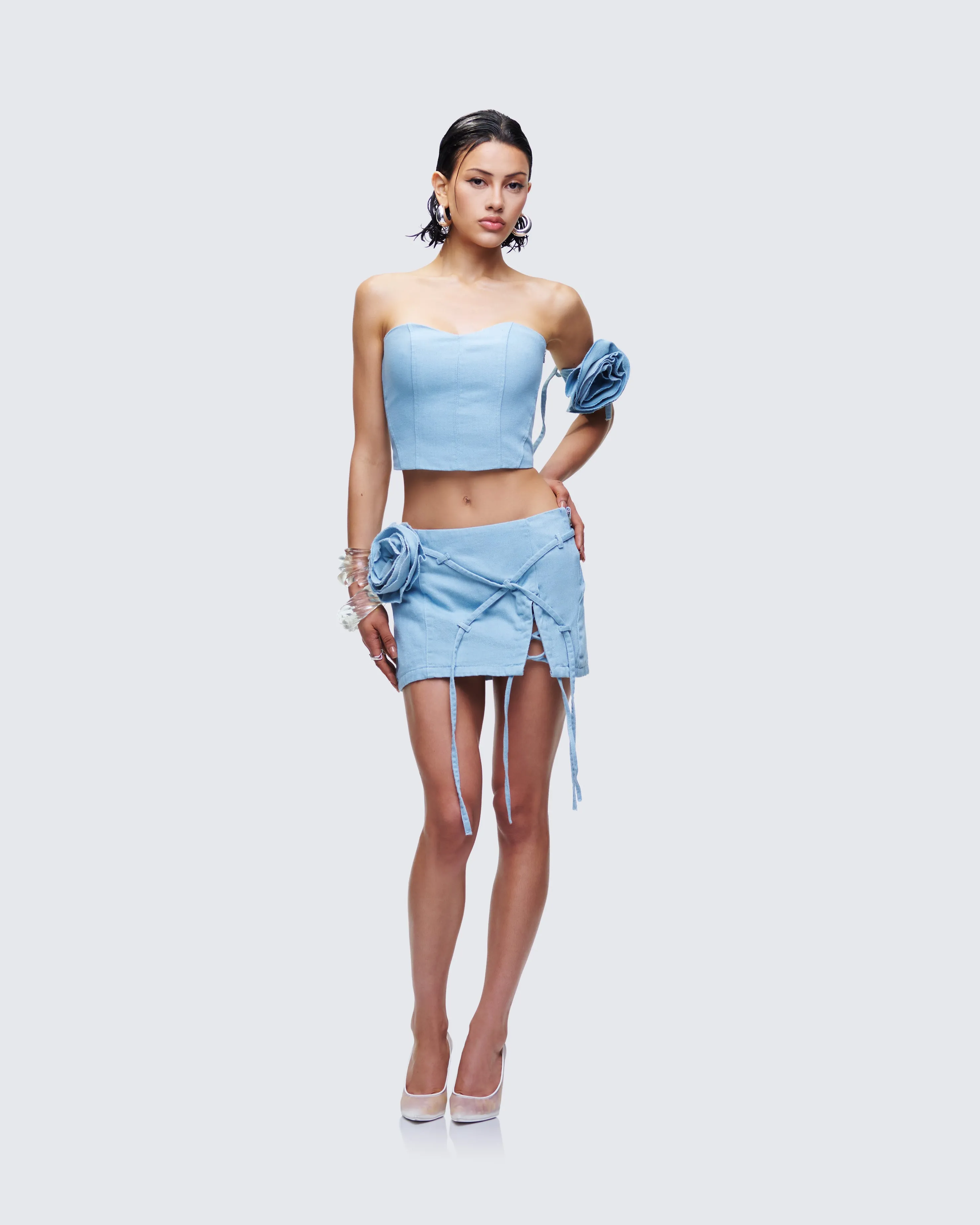 Delores Blue Denim Bustier Top sold by Finesse product image thumbnail 5