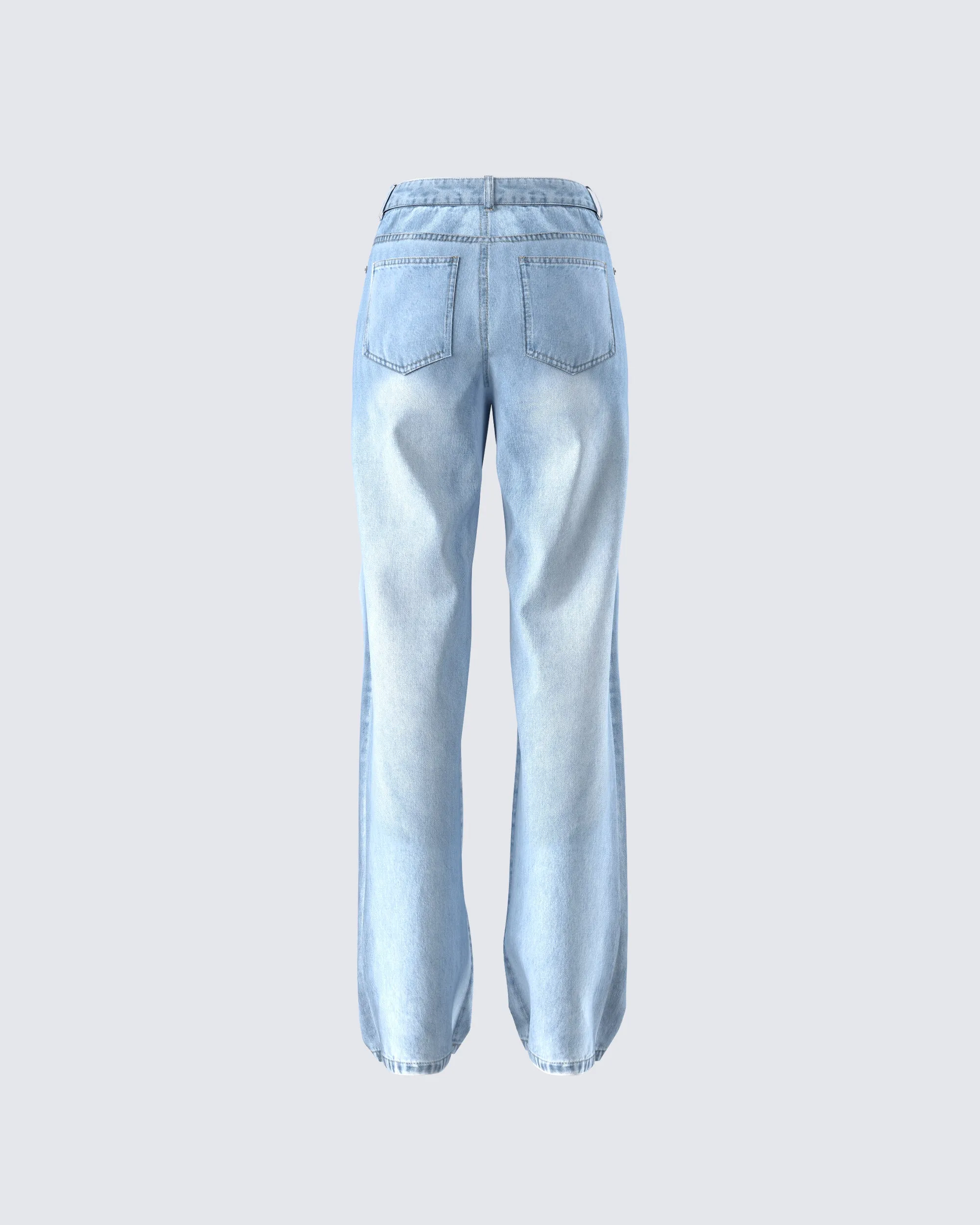 Zo Blue Denim Straight Leg Jean sold by Finesse product image thumbnail 3