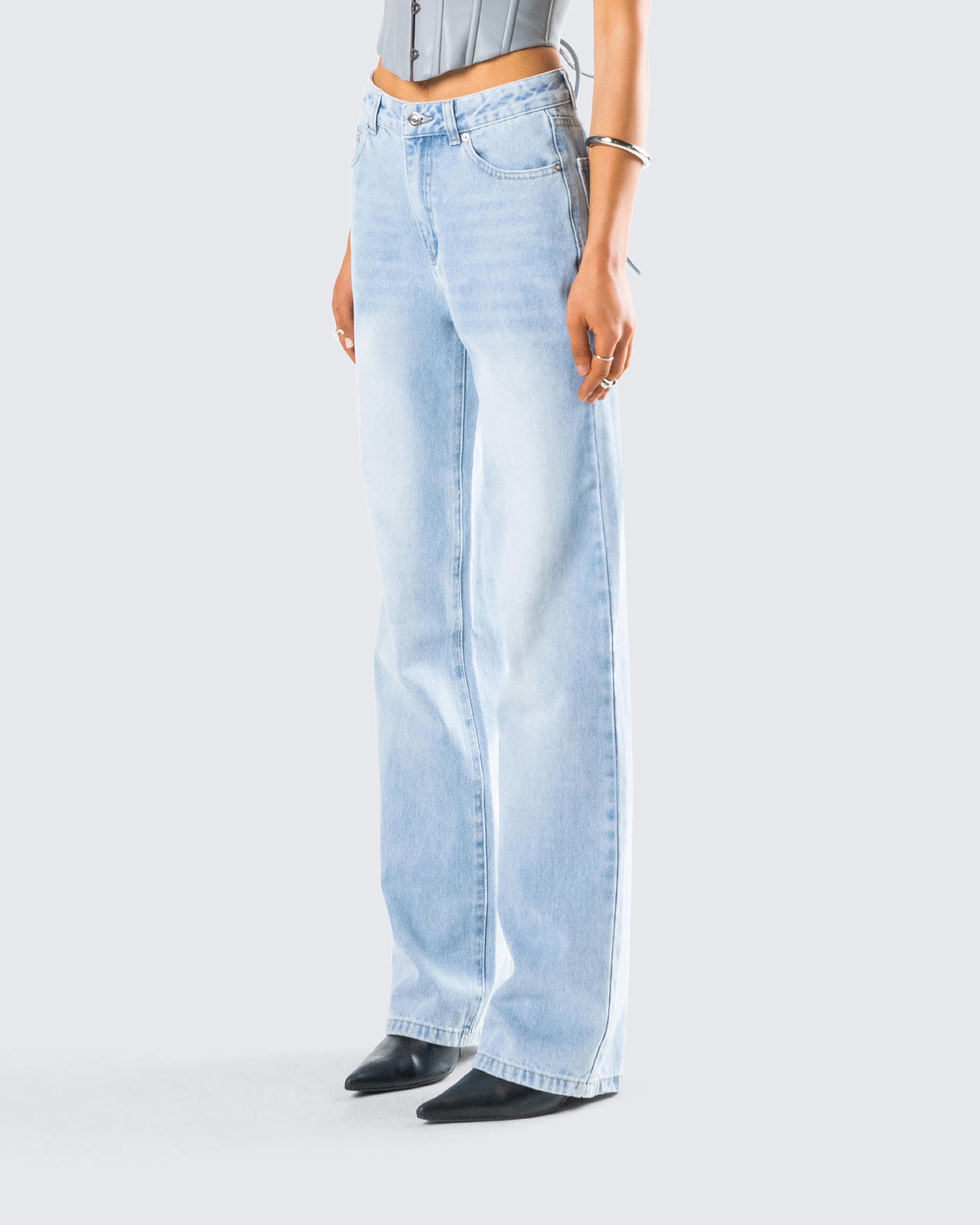 Zo Blue Denim Straight Leg Jean sold by Finesse product image thumbnail 5