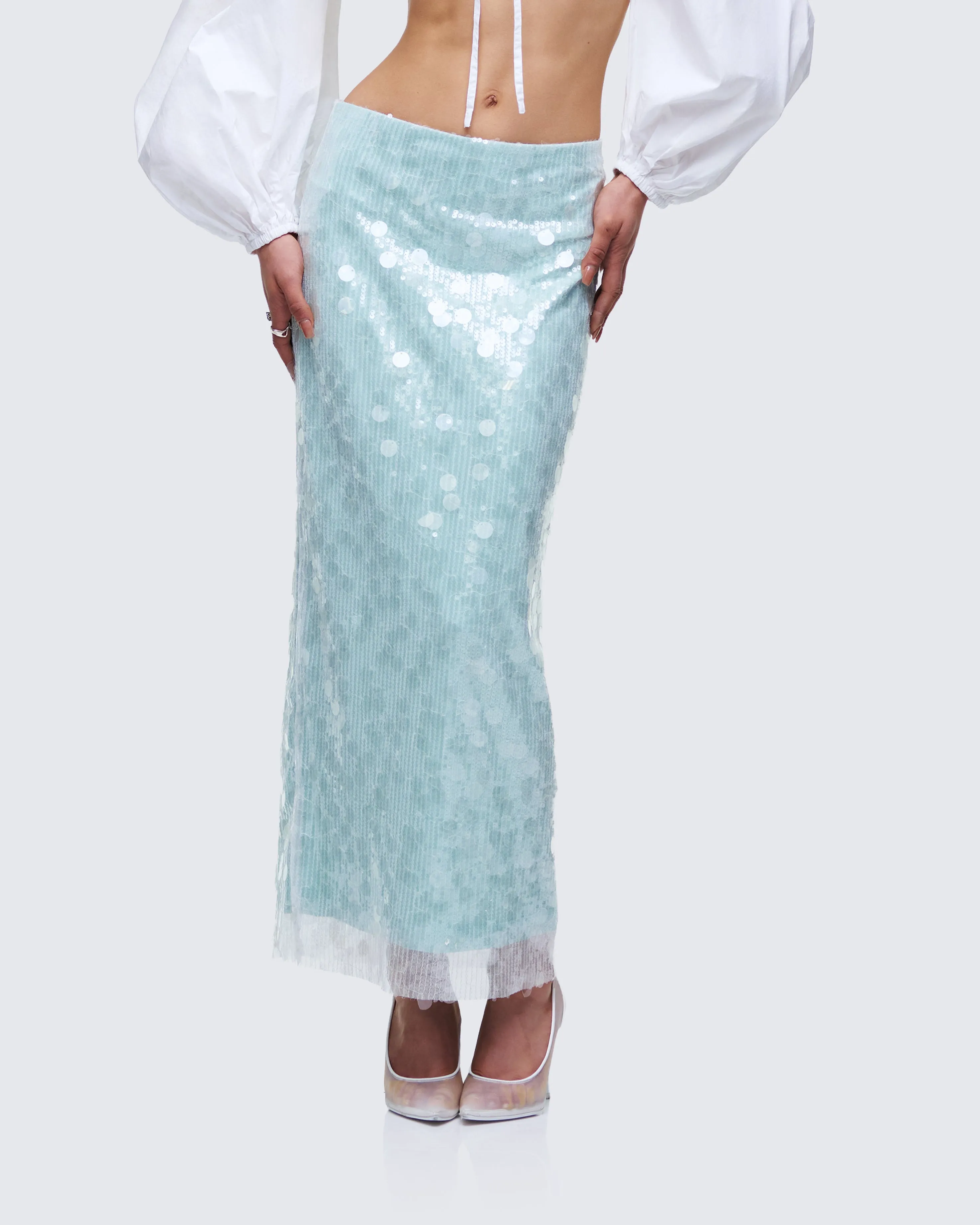 Marta Green Sequin Maxi Skirt sold by Finesse product image thumbnail 3