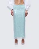 Marta Green Sequin Maxi Skirt sold by Finesse