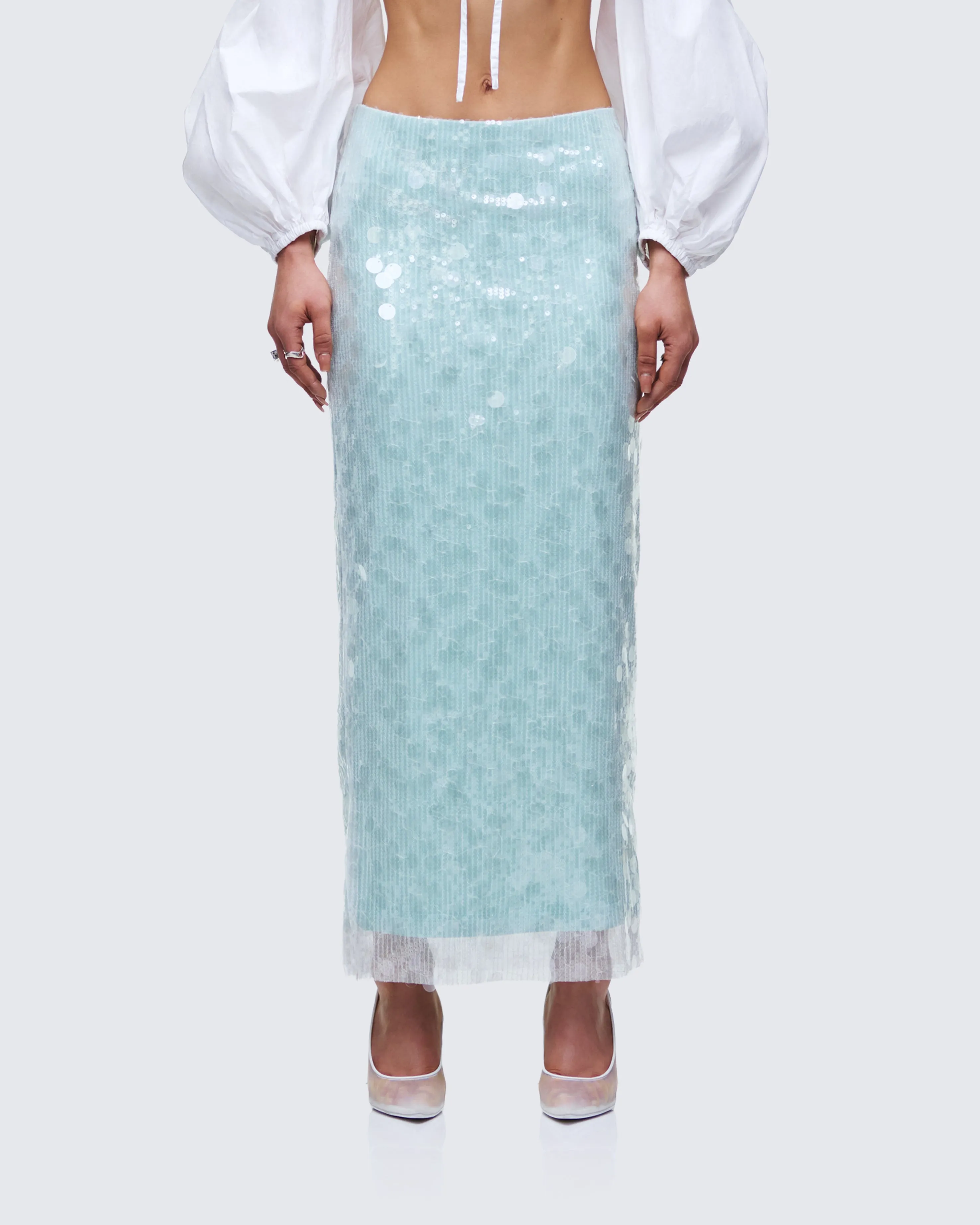Marta Green Sequin Maxi Skirt sold by Finesse product image thumbnail 2