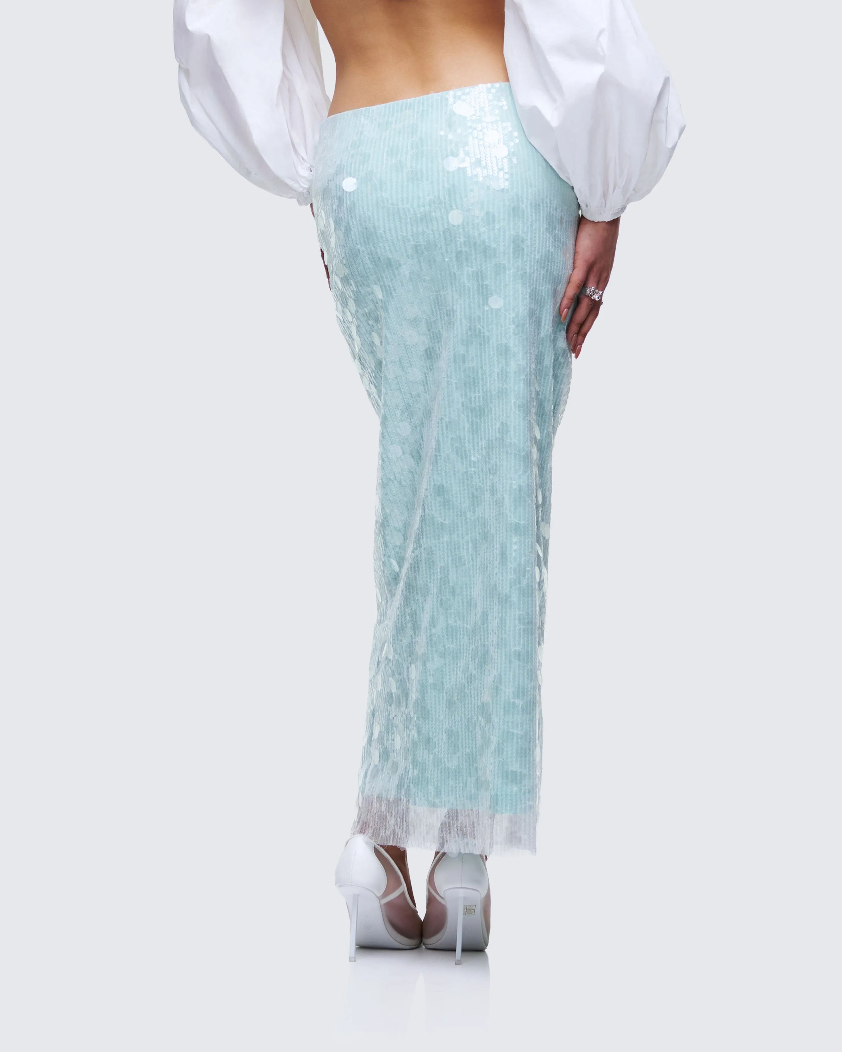 Marta Green Sequin Maxi Skirt sold by Finesse product image thumbnail 4