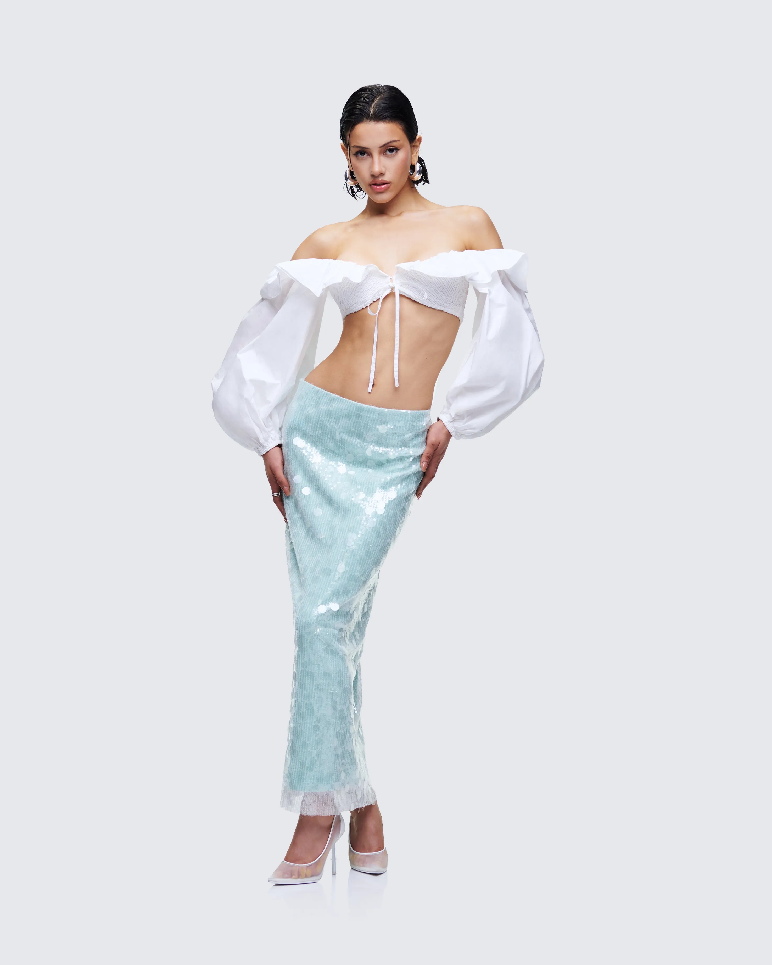 Marta Green Sequin Maxi Skirt sold by Finesse product image thumbnail 5