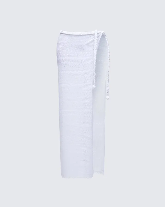 Azra Ivory Braid Waist Maxi Skirt sold by Finesse