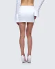 Saranna White Satin Micro Mini Skirt sold by Finesse