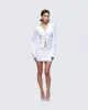 Saranna White Satin Micro Mini Skirt sold by Finesse