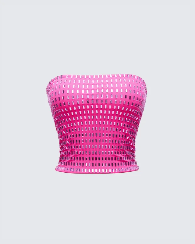 Luminosa Pink Hotfix Tube Top sold by Finesse