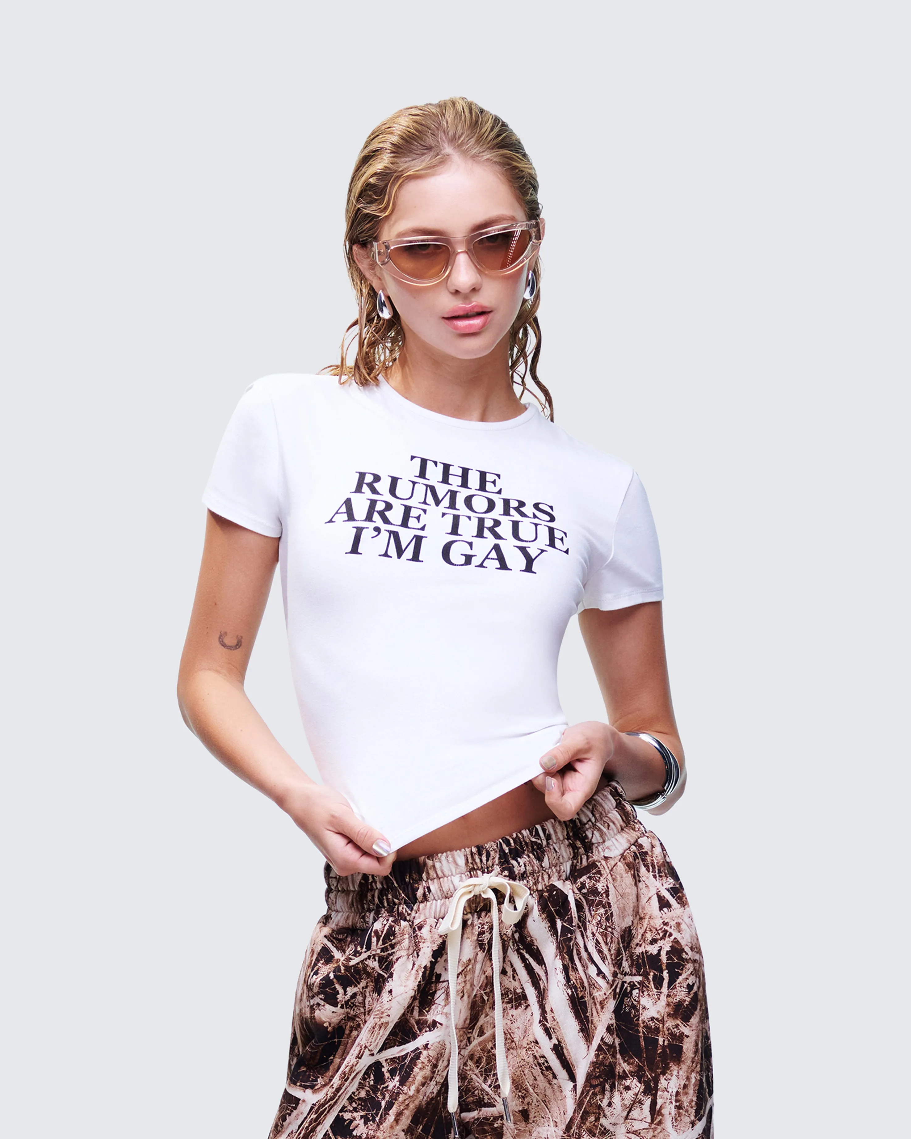 Eleni White Slogan Classic Tee sold by Finesse product image thumbnail 3