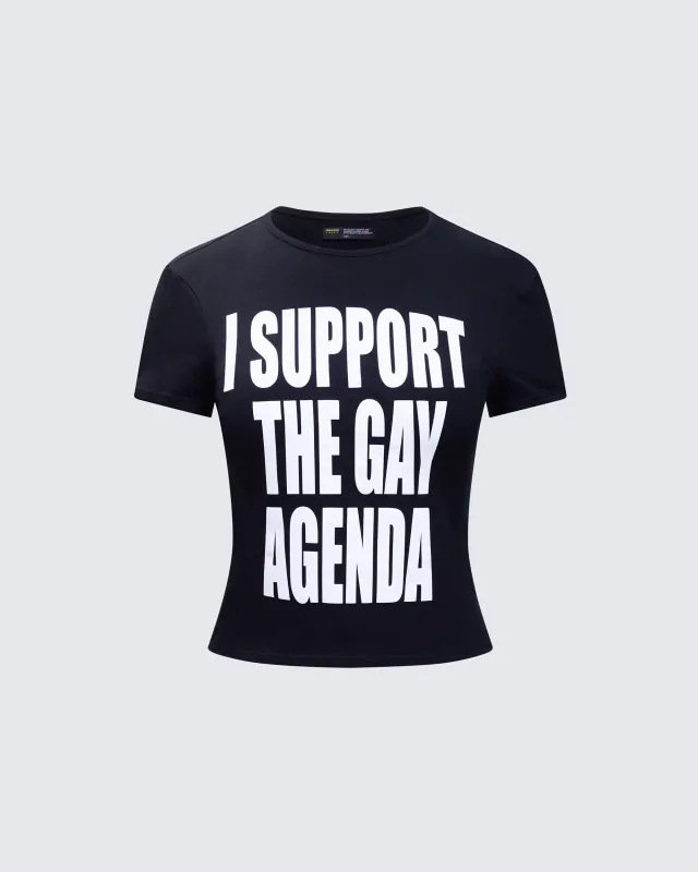 Drea Black Slogan Classic Tee sold by Finesse